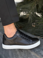 Kb-Bx1  Kuback Siyah Cilt Yüksek Beyaz Taban Günlük Erkek Ayakkabı (Numara: 41) - Görsel 4