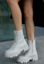 Flona Bej Cilt Bağcıklı Bot (Numara: 37)