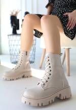 Flona Bej Cilt Bağcıklı Bot (Numara: 37) - Görsel 2