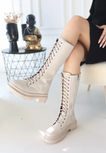 Mennd Bej Cilt Bağcıklı Çizme (Numara: 39) - Görsel 3