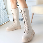 Mennd Bej Cilt Bağcıklı Çizme (Numara: 39) - Görsel 4