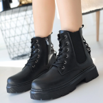 Harte Siyah Cilt Bağcıklı Bot (Numara: 37) - Görsel 4