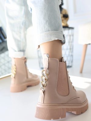 Harte Nude Cilt Bağcıklı Bot (Numara: 36)