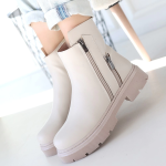 Menta Bej Cilt Fermuar Aksesuarlı Bot (Numara: 39) - Görsel 4