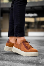 Kb-X502  Kuback Taba Süet Yüksek Bej Taban Bağcık Detaylı Lastikli Günlük Erkek Ayakkabı (Numara: 44) - Görsel 6