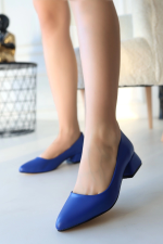 Desniy Mavi Cilt Topuklu Ayakkabı (Numara: 36)