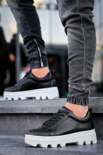 Kb-056 Kuback Siyah Cilt Beyaz Yüksek Taban Günlük Spor Ayakkabı (Numara: 43) - Görsel 3