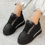 Lulu Siyah Cilt Bağcıklı Spor Ayakkabı (Numara: 38) - Görsel 4