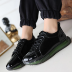 Piona Siyah Rugan Yeşil Tabanlı Spor Ayakkabı (Numara: 38) - Görsel 4