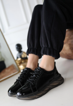 Piona Siyah Rugan Gri Tabanlı Spor Ayakkabı (Numara: 38) - Görsel 3