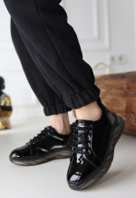 Piona Siyah Rugan Gri Tabanlı Spor Ayakkabı (Numara: 39) - Görsel 2