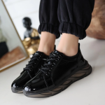 Piona Siyah Rugan Gri Tabanlı Spor Ayakkabı (Numara: 39) - Görsel 4