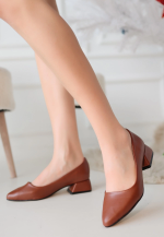 Desniy Taba Cilt Topuklu Ayakkabı (Numara: 36)