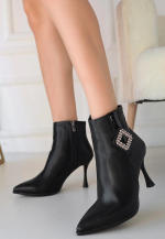 Moose Siyah Cilt Topuklu Bot (Numara: 38) - Görsel 2