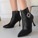 Moose Siyah Cilt Topuklu Bot (Numara: 40) - Görsel 4