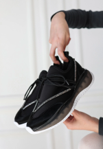 Liney Siyah Rugan Bağcıklı Spor Ayakkabı (Numara: 37)