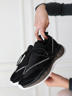 Liney Siyah Rugan Bağcıklı Spor Ayakkabı (Numara: 37)