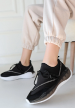 Liney Siyah Rugan Bağcıklı Spor Ayakkabı (Numara: 37) - Görsel 2