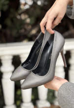 Hillar Platin Saten Stiletto Ayakkabı (Numara: 40) - Görsel 2
