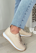 Monya Bej Cilt Bağcıklı Spor Ayakkabı (Numara: 37) - Görsel 3