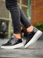 Kb-X8 Kuback Siyah Rugan Detaylı Beyaz Yüksek Taban Günlük Spor Ayakkabı (Numara: 42) - Görsel 3