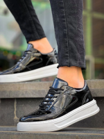 Kb-X8 Kuback Siyah Rugan Detaylı Beyaz Yüksek Taban Günlük Spor Ayakkabı (Numara: 42) - Görsel 5