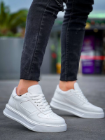 Kb-X8 Kuback Beyaz Cilt Beyaz Yüksek Taban Günlük Spor Ayakkabı (Numara: 40) - Görsel 4