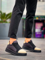 Kb-X46 Kuback Siyah Bej Yüksek Siyah Taban Günlük Spor Ayakkabı (Numara: 42) - Görsel 2