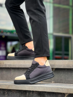 Kb-X46 Kuback Siyah Bej Yüksek Siyah Taban Günlük Spor Ayakkabı (Numara: 41) - Görsel 3