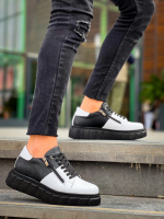 Kb-X155 Kuback Beyaz Cilt Siyah Cilt Detaylı Siyah Yüksek Taban Günlük Spor Ayakkabı (Numara: 43) - Görsel 2