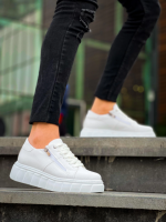 Kb-X155 Kuback Beyaz Cilt Detaylı Beyaz Yüksek Taban Günlük Spor Ayakkabı (Numara: 41) - Görsel 2