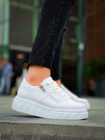 Kb-X155 Kuback Beyaz Cilt Detaylı Beyaz Yüksek Taban Günlük Spor Ayakkabı (Numara: 41) - Görsel 4