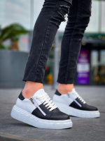 Kb-X155 Kuback Siyah Cilt Beyaz Cilt Detaylı Beyaz Yüksek Taban Günlük Spor Ayakkabı (Numara: 42) - Görsel 3