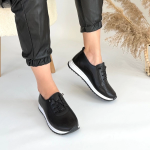 Tone Siyah Cilt Bağcıklı Spor Ayakkabı (Numara: 36) - Görsel 4