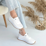 Tone Beyaz Cilt Bağcıklı Spor Ayakkabı (Numara: 37) - Görsel 4