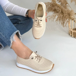 Tone Bej Cilt Bağcıklı Spor Ayakkabı (Numara: 36) - Görsel 4