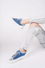 Enber Mavi Kot Bağcıklı Spor Ayakkabı (Numara: 39) - Görsel 2