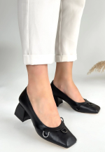 Cande Siyah Cilt Topuklu Ayakkabı (Numara: 36) - Görsel 3