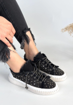 Guji Siyah Kot Bağcıklı Spor Ayakkabı (Numara: 36) - Görsel 2