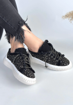 Guji Siyah Kot Bağcıklı Spor Ayakkabı (Numara: 36) - Görsel 3