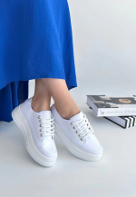 Carin Beyaz Keten Bağcıklı Spor Ayakkabı (Numara: 40) - Görsel 2