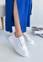 Carin Beyaz Keten Bağcıklı Spor Ayakkabı (Numara: 40) - Görsel 3