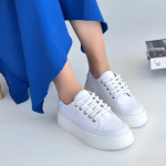 Carin Beyaz Keten Bağcıklı Spor Ayakkabı (Numara: 40) - Görsel 4