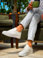 Kb-101 Kuback Beyaz Triko Bağcıklı Günlük Erkek Ayakkabı (Numara: 42)