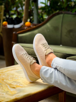 Kb-101 Kuback Bej Triko Bağcıklı Günlük Erkek Ayakkabı (Numara: 40) - Görsel 2