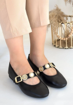 Atnis Siyah Cilt Babet Ayakkabı (Numara: 36)