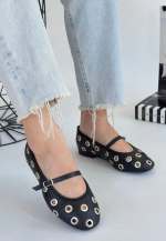 Tinta Siyah Cilt Babet Ayakkabı (Numara: 37)