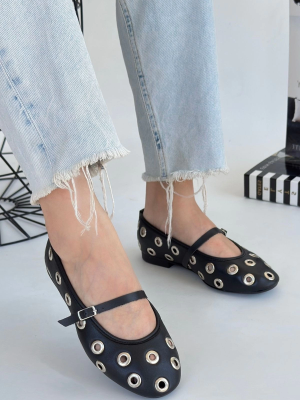 Tinta Siyah Cilt Babet Ayakkabı (Numara: 37)