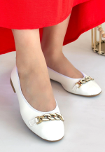 Cleo Beyaz Cilt Babet Ayakkabı (Numara: 37)