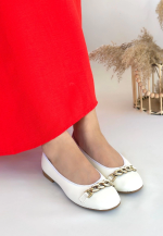 Cleo Beyaz Cilt Babet Ayakkabı (Numara: 37) - Görsel 3